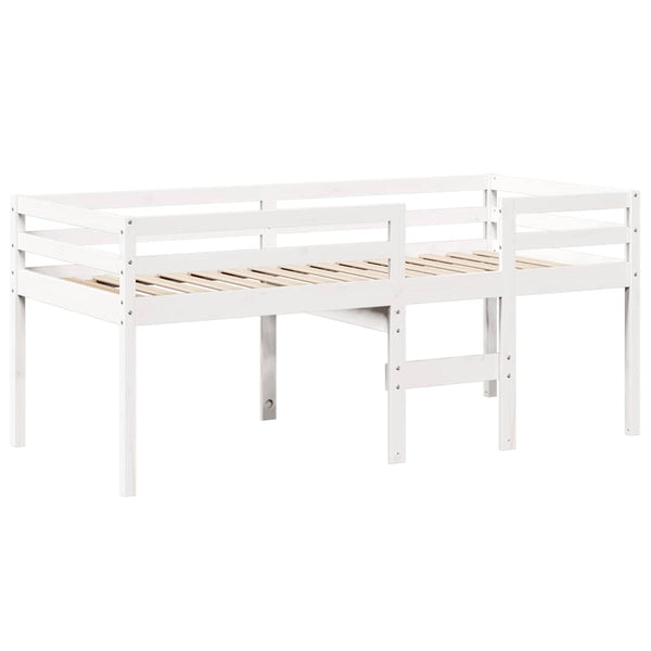 Weißes Kiefernholz Hochbett mit Dach 90x190 cm
