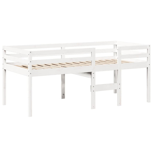 Weißes Kiefernholz Hochbett mit Dach 75x190 cm