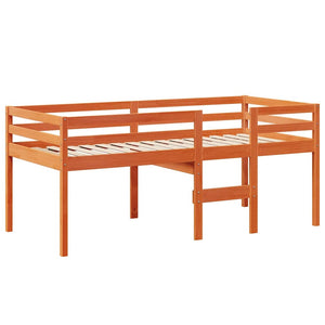 vidaXL Lit mezzanine avec toit Marron miel 75x190 cm Pin massif
