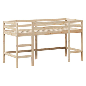 Hochbett 90x190 cm Kiefer Massivholz mit Leiter