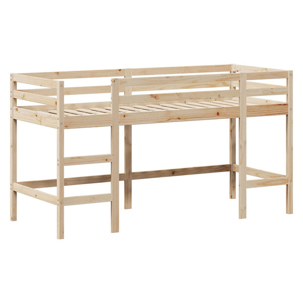 Hochbett 90x190 cm Kiefer Massivholz mit Leiter