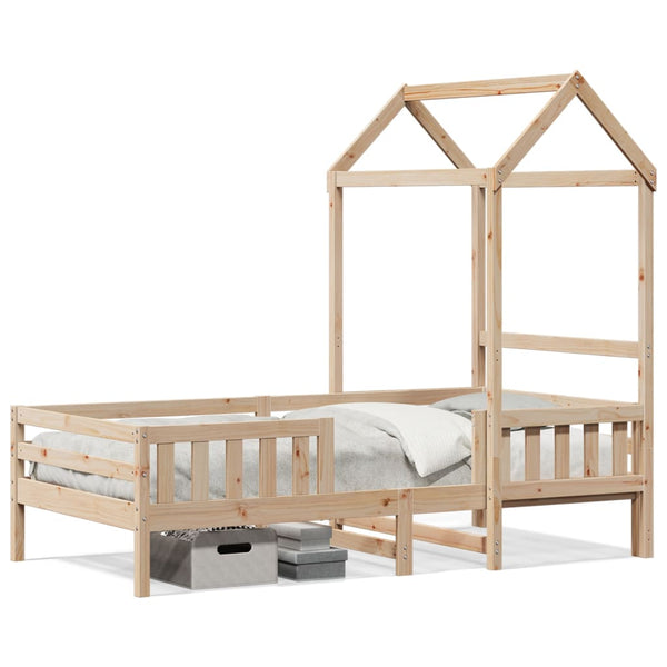 vidaXL Lit en bois massif avec toit 100x200 cm pin