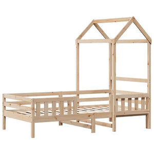 vidaXL Lit en bois massif avec toit 100x200 cm pin