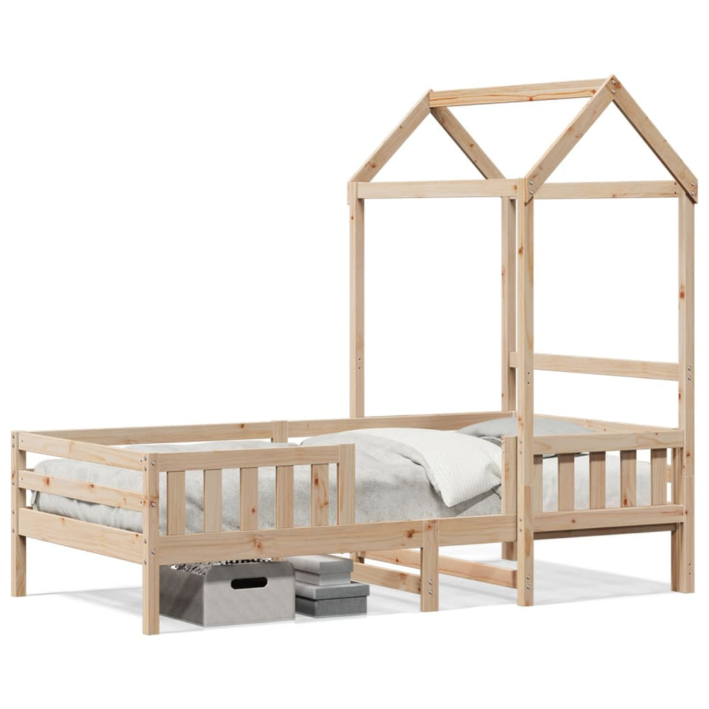 vidaXL Lit en bois massif avec toit 80x200 cm pin