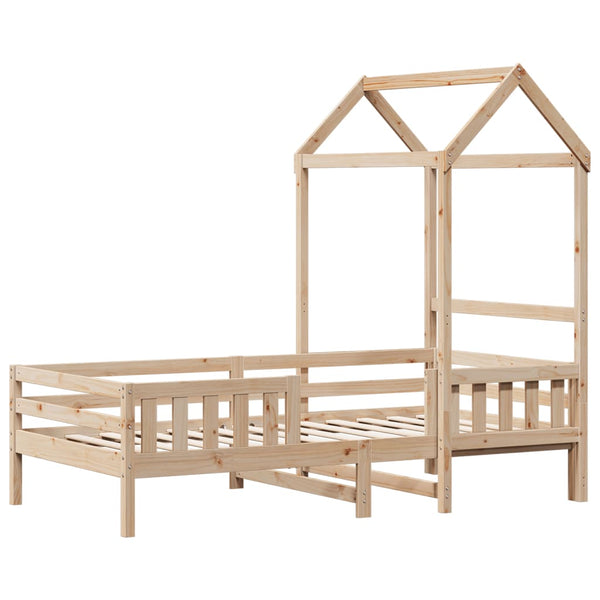 Massivholzbett Kiefer mit Dach 80x200 cm