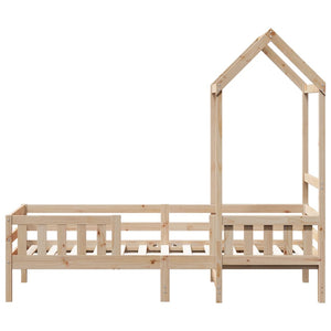 Massivholzbett Kiefer mit Dach 80x200 cm
