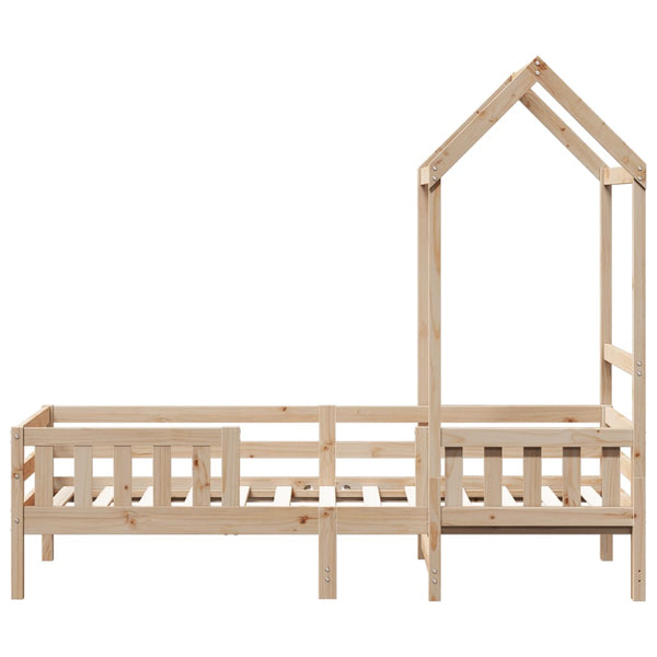 Massivholzbett Kiefer mit Dach 75x190 cm