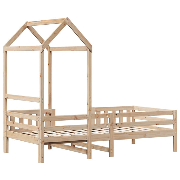 Massivholzbett Kiefer mit Dach 75x190 cm