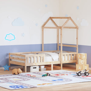 Massivholzbett Kiefer mit Dach 75x190 cm