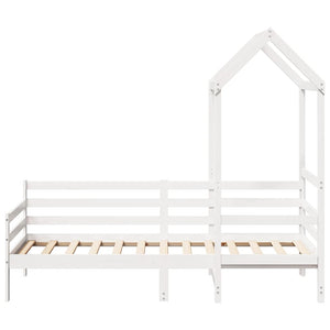 Tagesbett mit Dach Weiß 80x200 cm Kiefernholz