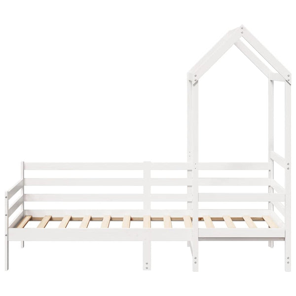 Tagesbett mit Dach Weiß 80x200 cm Kiefernholz