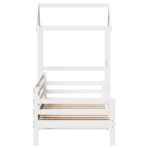 Tagesbett mit Dach Weiß 80x200 cm Kiefernholz
