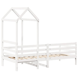 Tagesbett mit Dach Weiß 80x200 cm Kiefernholz