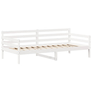 Tagesbett mit Dach Weiß 80x200 cm Kiefernholz
