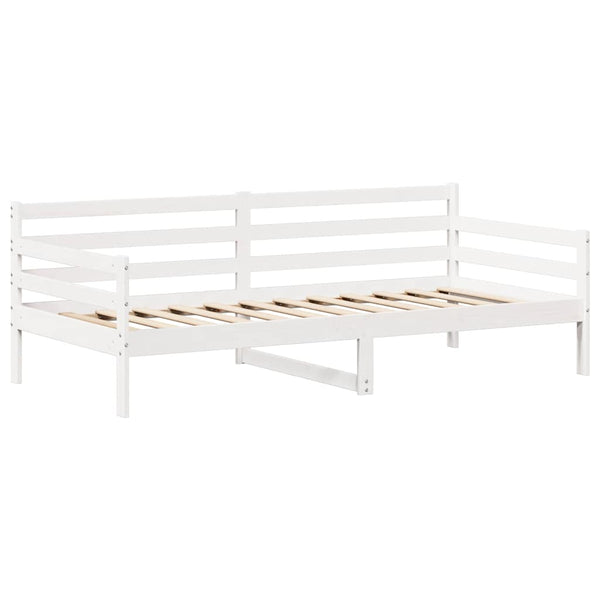 Tagesbett mit Dach Weiß 80x200 cm Kiefernholz