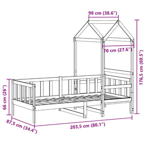 Tagesbett mit Dach 80x200 cm Kiefernholz