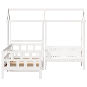 Tagesbett Set mit Dach 80x200 cm Kiefer Weiß