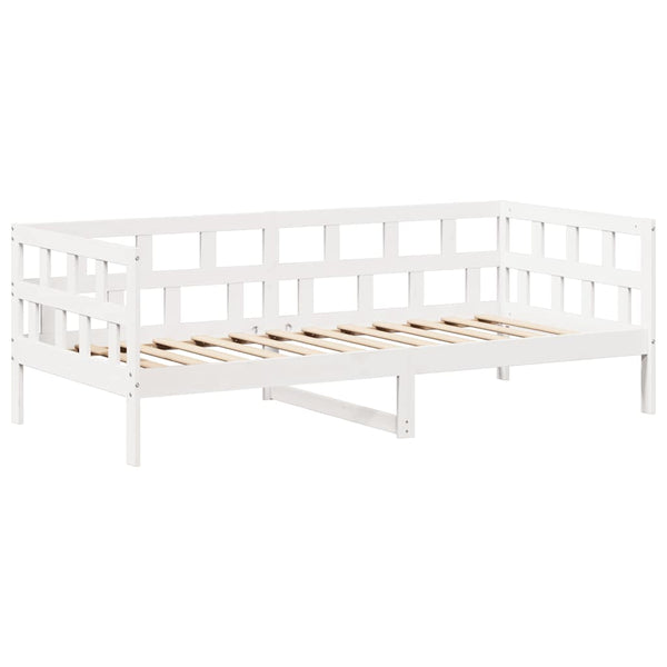 Tagesbett Set mit Dach 80x200 cm Kiefer Weiß