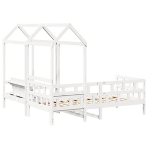 Tagesbett Set mit Dach 80x200 cm Kiefer Weiß