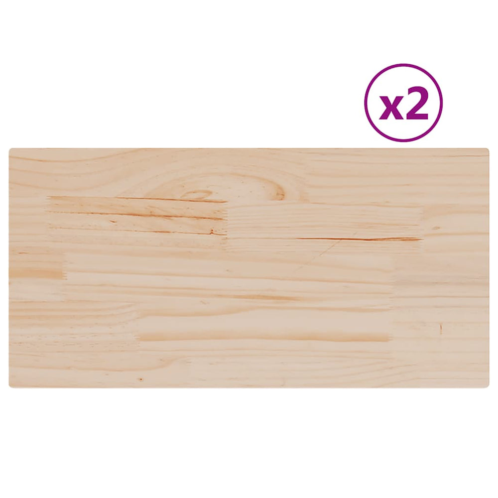 Massivholz Tischplatten Kiefer 70x35 cm, 2er Set