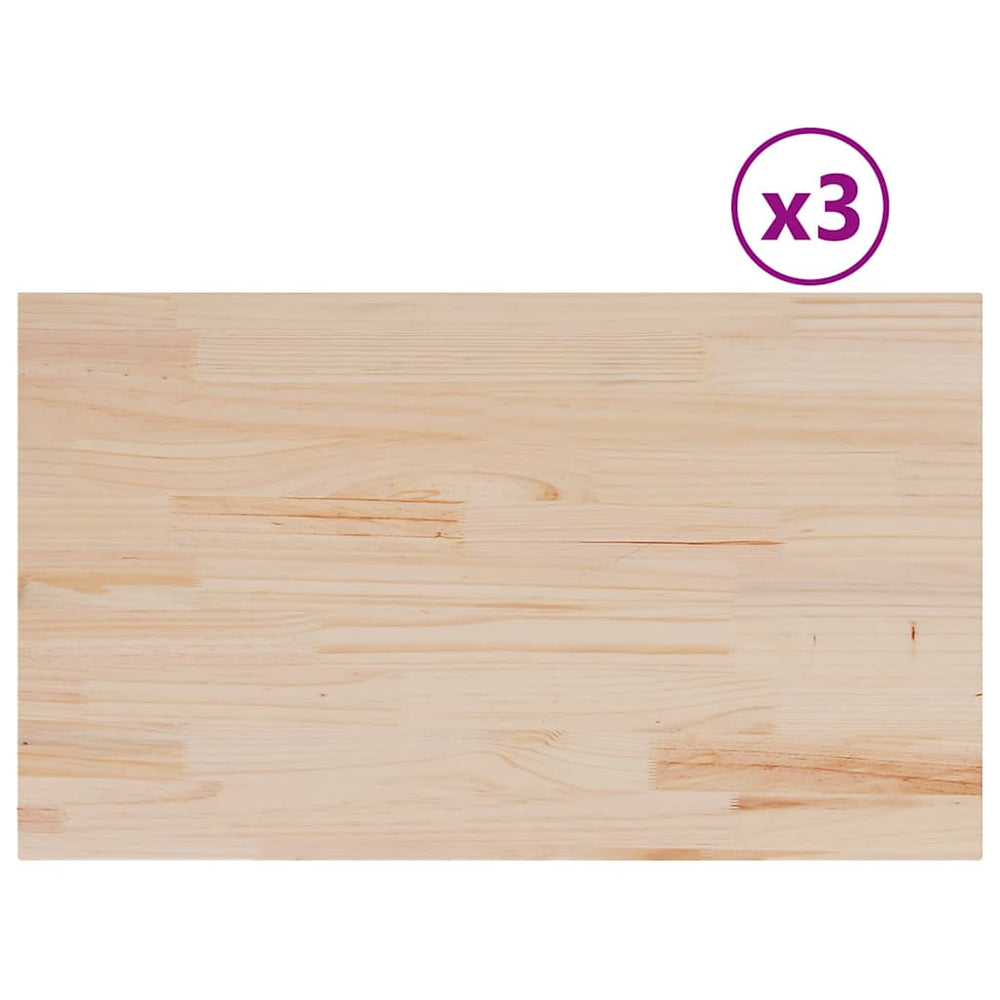 Massivholz Tischplatten Kiefer 80x47 cm, 3er Set