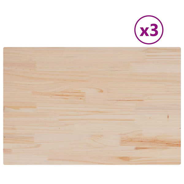 Massivholz Tischplatten Kiefer, 80x53 cm, 3er Set