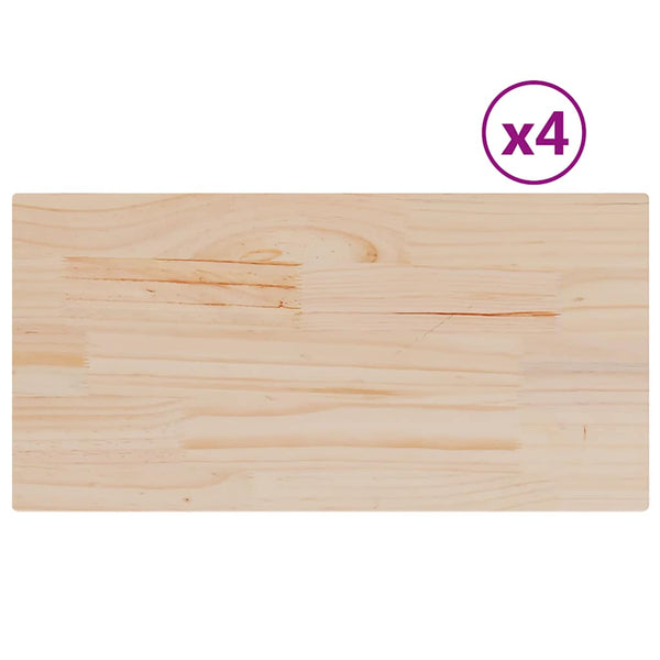 vidaXL Plateaux de table 4 pcs 90x45x1,7 cm Rectangulaires Bois de pin massif