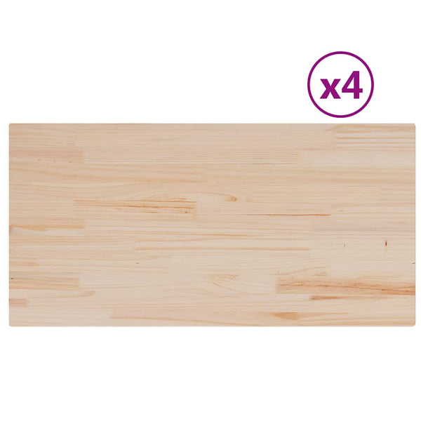 Massivholz Tischplatten Kiefer 100x50 cm, 4er Set