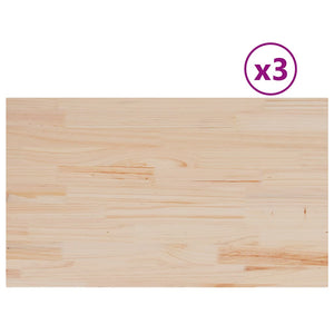 vidaXL Plateaux de table 3 pcs 80x47x2,5 cm Rectangulaire Bois de pin massif