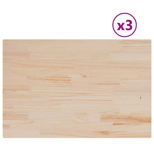 vidaXL Plateaux de table 3 pcs 80x53x2,5 cm Rectangulaires Bois de pin massif