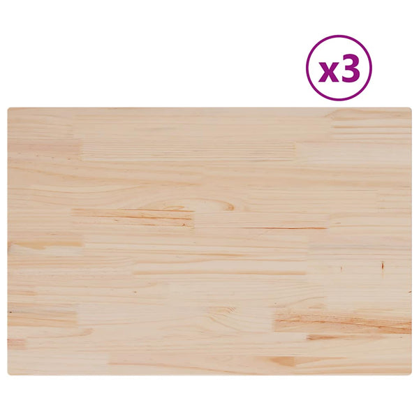 vidaXL Plateaux de table 3 pcs 80x53x2,5 cm Rectangulaires Bois de pin massif