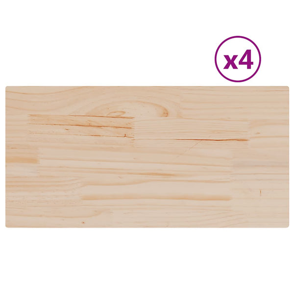 vidaXL Plateaux de table 4 pcs 90x45x2,5 cm Rectangulaires Bois de pin massif