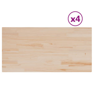 Massivholz Tischplatten Kiefer 100x50 cm, 4er Set