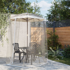 Moskitonetz für Sonnenschirm Weiß Φ300x230 cm