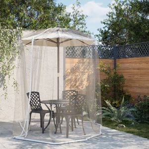 Moskitonetz für Sonnenschirm, Weiß, Ø330x250 cm