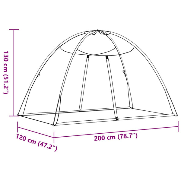 Moskitonetz Zelt Mongolisch Schwarz 200x120x130cm