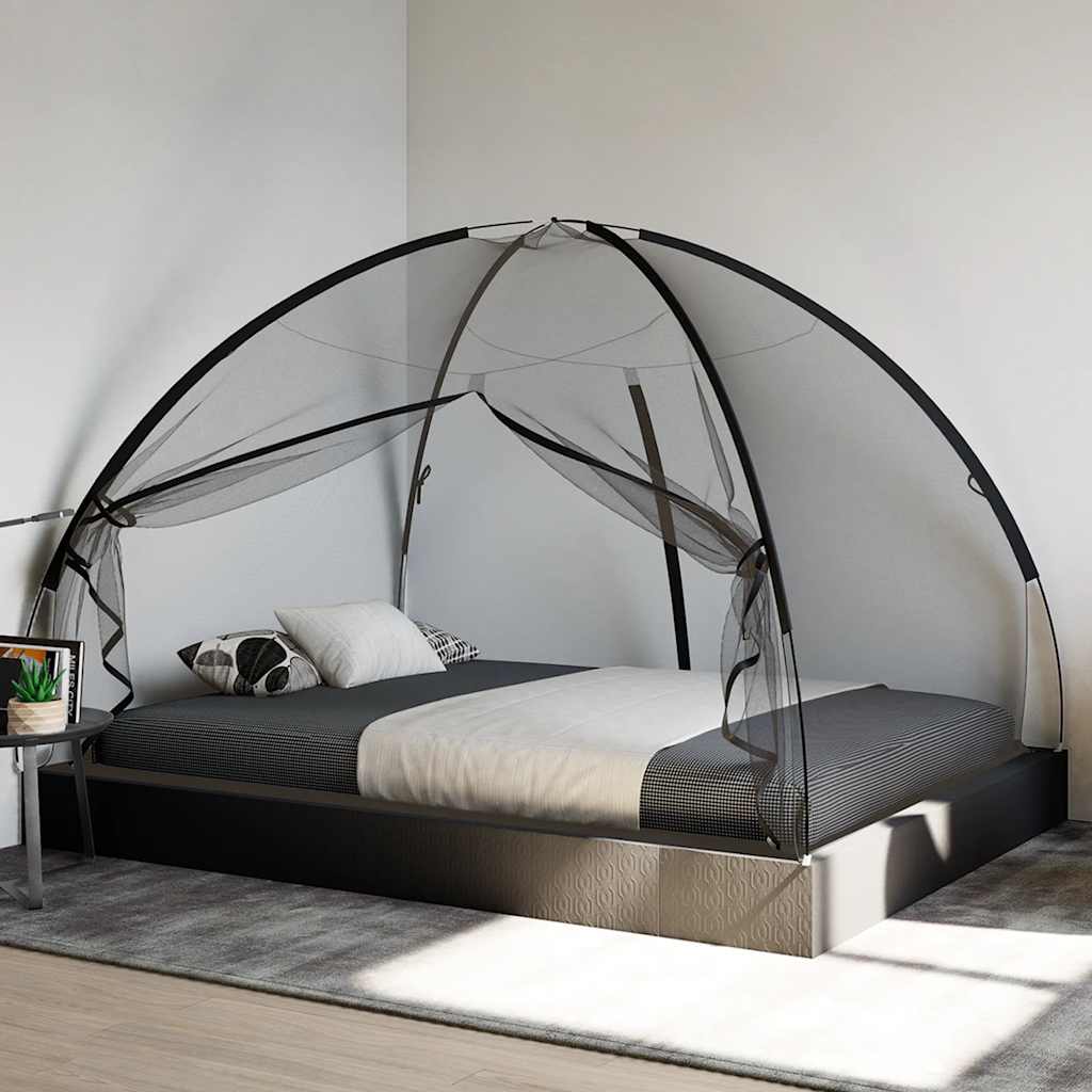 Moskitonetz Mongolisch Schwarz 200x150x140 cm