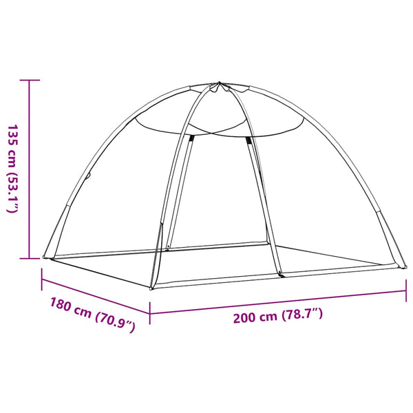 Moskitonetz Zelt Mongolisch Schwarz 200x180x135cm