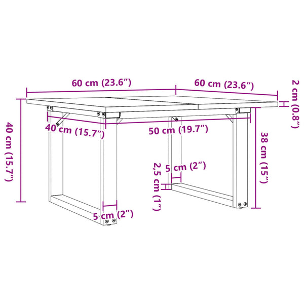 Couchtisch Kiefer Massivholz 60x60 cm