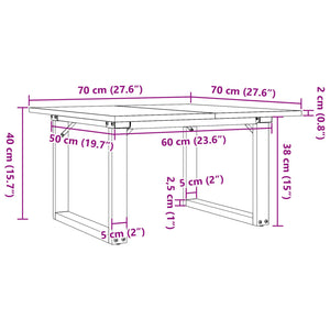 Couchtisch Kiefer Massivholz 70x70 cm