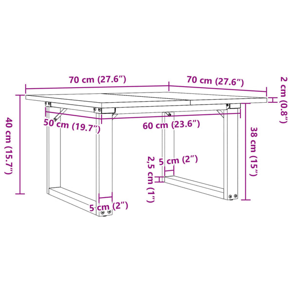 Couchtisch Kiefer Massivholz 70x70 cm