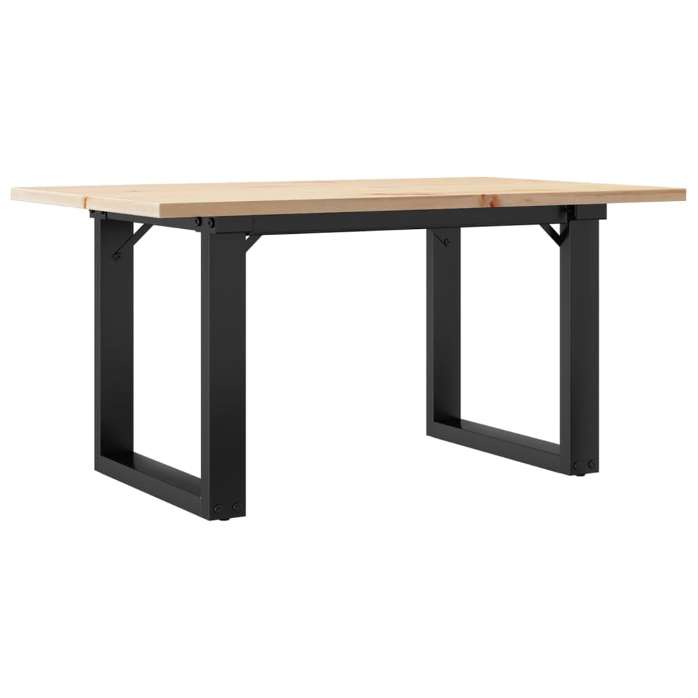 Couchtisch Kiefer Massivholz Stahl O-Gestell 80x50 cm