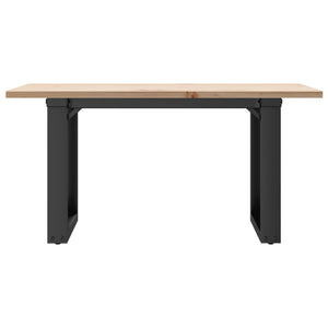 Couchtisch Kiefer Massivholz Stahl O-Gestell 80x50 cm