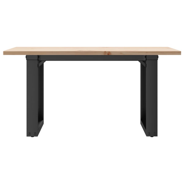 Couchtisch Kiefer Massivholz Stahl O-Gestell 80x50 cm