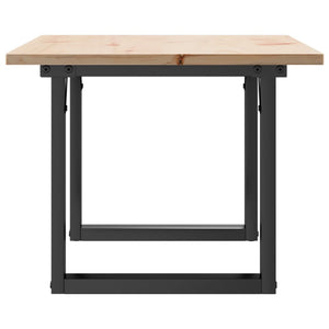 Couchtisch Kiefer Massivholz Stahl O-Gestell 80x50 cm