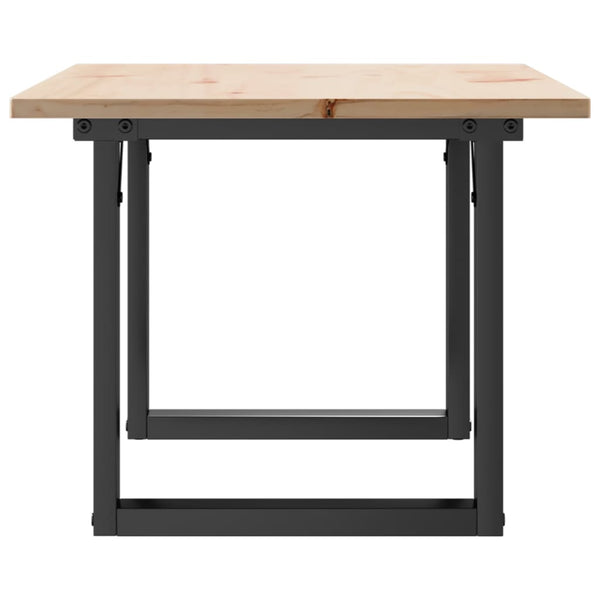 Couchtisch Kiefer Massivholz Stahl O-Gestell 80x50 cm