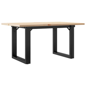 Couchtisch Kiefer Massivholz Stahl O-Gestell 80x50 cm