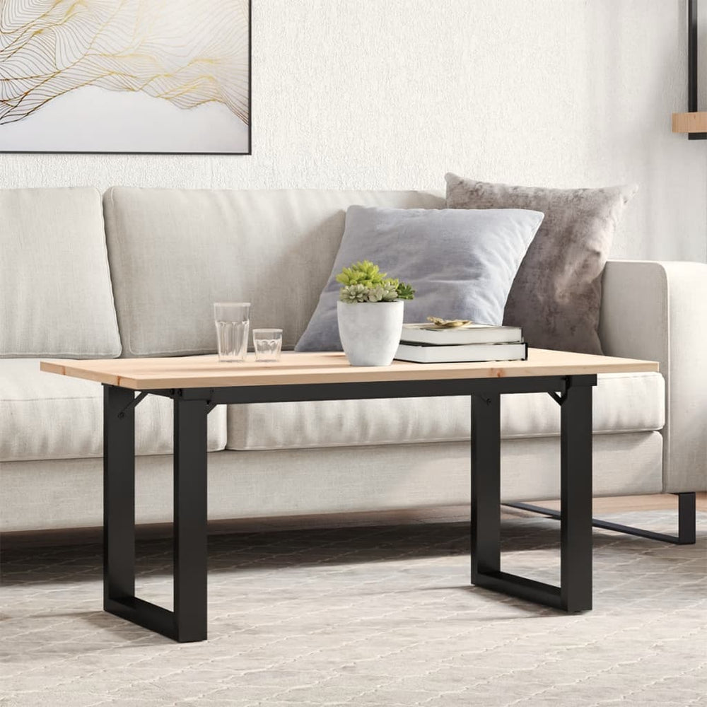 Couchtisch Kiefer Massivholz und Stahl