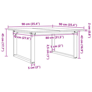 Couchtisch Kiefer Massivholz 90x90 cm
