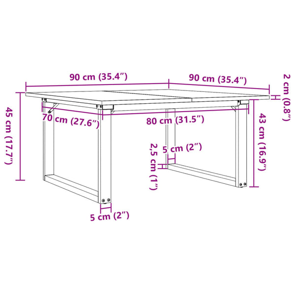 Couchtisch Kiefer Massivholz 90x90 cm